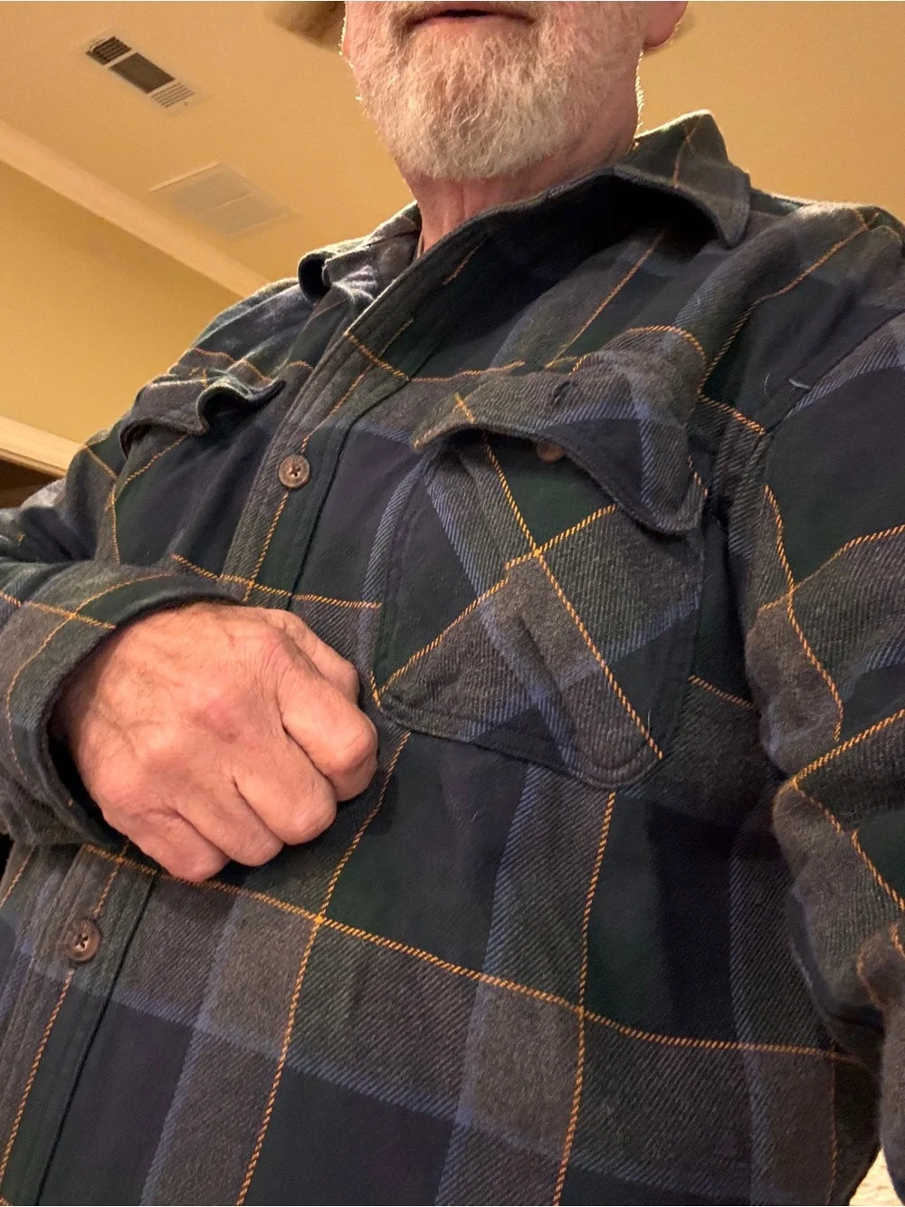 Men's Green & Navy Plaid Flannel Jacket shirt